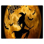 Halloween Wicked Witch Bat Moon Night Double Sided Flano Blanket (Medium)  60 x50  Blanket Back