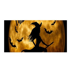 Halloween Wicked Witch Bat Moon Night Satin Wrap