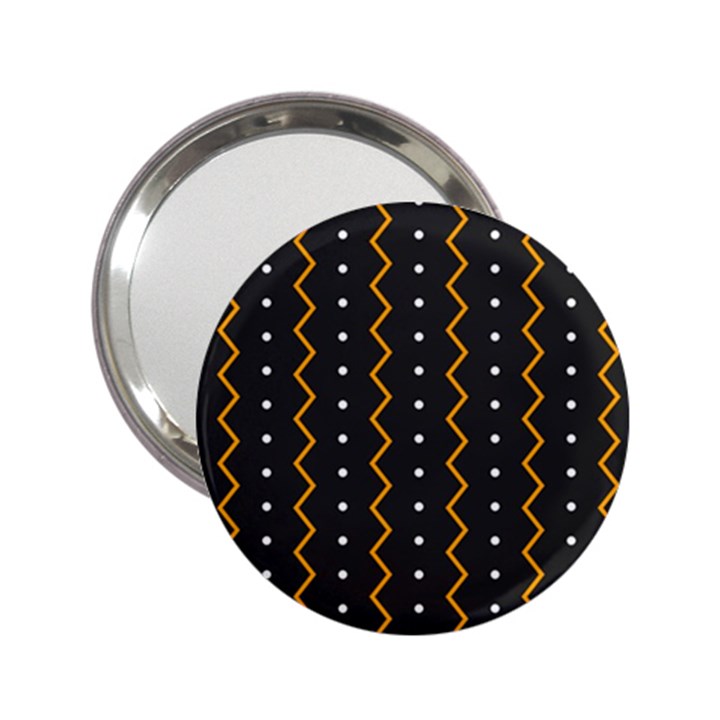 Halloween Zigzag Vintage Chevron Ornamental Cute Polka Dots 2.25  Handbag Mirrors