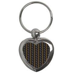 Halloween Zigzag Vintage Chevron Ornamental Cute Polka Dots Key Chains (heart)  by Alisyart