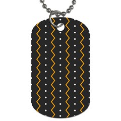 Halloween Zigzag Vintage Chevron Ornamental Cute Polka Dots Dog Tag (one Side)