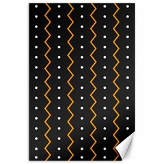 Halloween Zigzag Vintage Chevron Ornamental Cute Polka Dots Canvas 24  X 36 