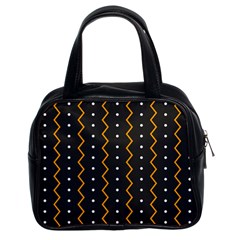 Halloween Zigzag Vintage Chevron Ornamental Cute Polka Dots Classic Handbags (2 Sides) by Alisyart