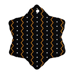 Halloween Zigzag Vintage Chevron Ornamental Cute Polka Dots Snowflake Ornament (two Sides)