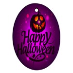 Happy Ghost Halloween Oval Ornament (Two Sides) Back