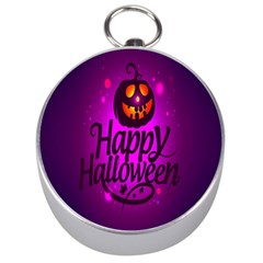 Happy Ghost Halloween Silver Compasses