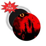 Big Eye Fire Black Red Night Crow Bird Ghost Halloween 2.25  Magnets (10 pack)  Front