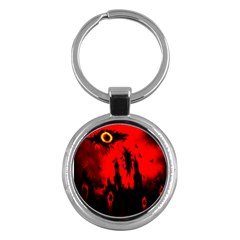 Big Eye Fire Black Red Night Crow Bird Ghost Halloween Key Chains (round) 