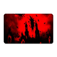 Big Eye Fire Black Red Night Crow Bird Ghost Halloween Magnet (rectangular) by Alisyart