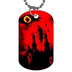 Big Eye Fire Black Red Night Crow Bird Ghost Halloween Dog Tag (one Side) by Alisyart