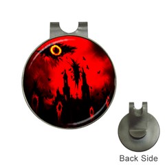 Big Eye Fire Black Red Night Crow Bird Ghost Halloween Hat Clips With Golf Markers by Alisyart