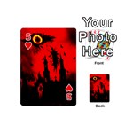 Big Eye Fire Black Red Night Crow Bird Ghost Halloween Playing Cards 54 (Mini)  Front - Heart5