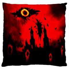 Big Eye Fire Black Red Night Crow Bird Ghost Halloween Standard Flano Cushion Case (one Side) by Alisyart