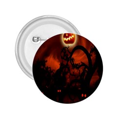 Halloween Pumpkins Tree Night Black Eye Jungle Moon 2 25  Buttons