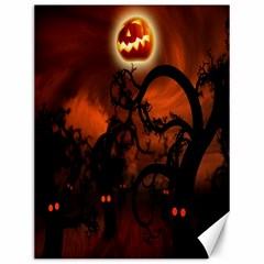 Halloween Pumpkins Tree Night Black Eye Jungle Moon Canvas 12  X 16  