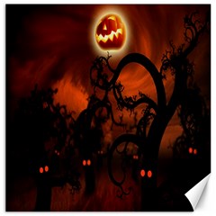 Halloween Pumpkins Tree Night Black Eye Jungle Moon Canvas 16  X 16  