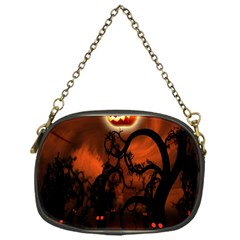 Halloween Pumpkins Tree Night Black Eye Jungle Moon Chain Purses (one Side)  by Alisyart