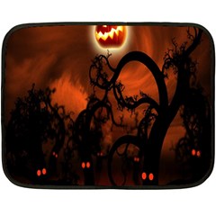 Halloween Pumpkins Tree Night Black Eye Jungle Moon Fleece Blanket (mini)