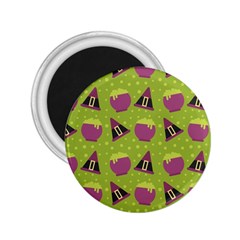 Hat Formula Purple Green Polka Dots 2 25  Magnets