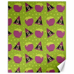 Hat Formula Purple Green Polka Dots Canvas 11  X 14  