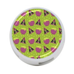 Hat Formula Purple Green Polka Dots 4-port Usb Hub (one Side)