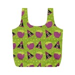 Hat Formula Purple Green Polka Dots Full Print Recycle Bags (M)  Back