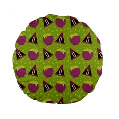 Hat Formula Purple Green Polka Dots Standard 15  Premium Flano Round Cushions