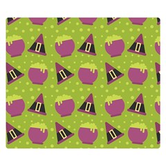 Hat Formula Purple Green Polka Dots Double Sided Flano Blanket (small) 