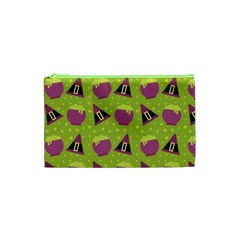 Hat Formula Purple Green Polka Dots Cosmetic Bag (xs)