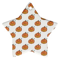 Face Mask Ghost Halloween Pumpkin Pattern Ornament (star)