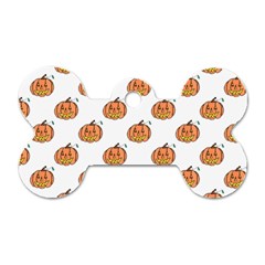 Face Mask Ghost Halloween Pumpkin Pattern Dog Tag Bone (one Side)