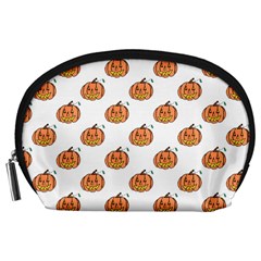 Face Mask Ghost Halloween Pumpkin Pattern Accessory Pouches (large)  by Alisyart