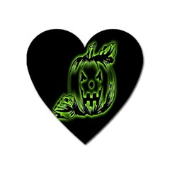 Pumpkin Black Halloween Neon Green Face Mask Smile Heart Magnet