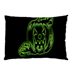 Pumpkin Black Halloween Neon Green Face Mask Smile Pillow Case