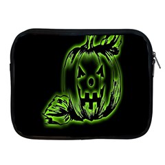 Pumpkin Black Halloween Neon Green Face Mask Smile Apple Ipad 2/3/4 Zipper Cases