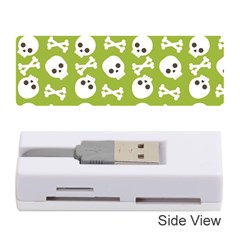 Skull Bone Mask Face White Green Memory Card Reader (stick) 