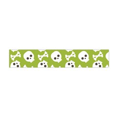 Skull Bone Mask Face White Green Flano Scarf (mini)