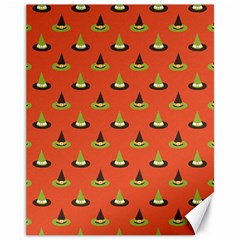 Hat Wicked Witch Ghost Halloween Red Green Black Canvas 11  X 14  