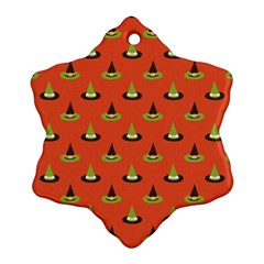 Hat Wicked Witch Ghost Halloween Red Green Black Snowflake Ornament (two Sides)