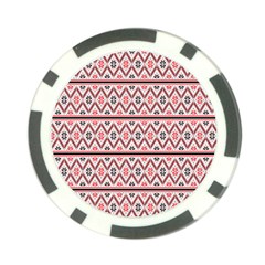 Red Flower Star Patterned Poker Chip Card Guard (10 Pack)