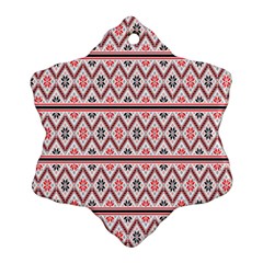 Red Flower Star Patterned Ornament (snowflake)