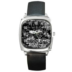 Graffiti Square Metal Watch by ValentinaDesign