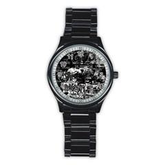 Graffiti Stainless Steel Round Watch by ValentinaDesign