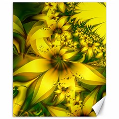 Beautiful Yellow-green Meadow Of Daffodil Flowers Canvas 11  X 14   by jayaprime