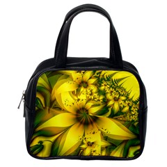 Beautiful Yellow-green Meadow Of Daffodil Flowers Classic Handbags (one Side) by jayaprime