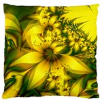 Beautiful Yellow-Green Meadow of Daffodil Flowers Large Flano Cushion Case (Two Sides) Front