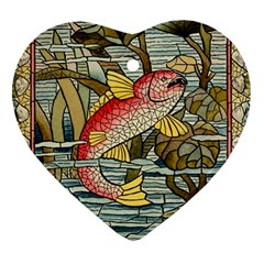 Fish Underwater Cubism Mosaic Ornament (heart)