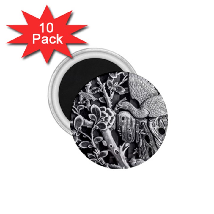 Black And White Pattern Texture 1.75  Magnets (10 pack) 