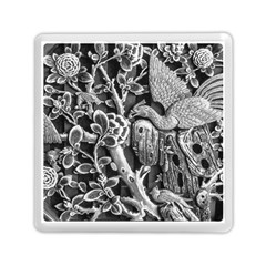 Black And White Pattern Texture Memory Card Reader (square) 