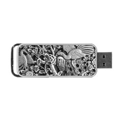 Black And White Pattern Texture Portable Usb Flash (one Side) by Celenk